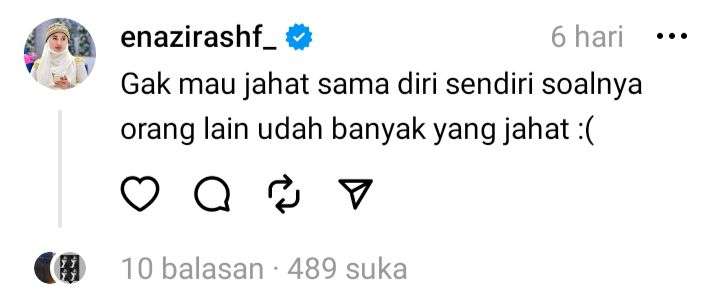 Deretan Postingan Absurd Nadzira Shafa Istri Mendiang Ameer Azzikra di Threads, Bikin Netizen Cekikikan