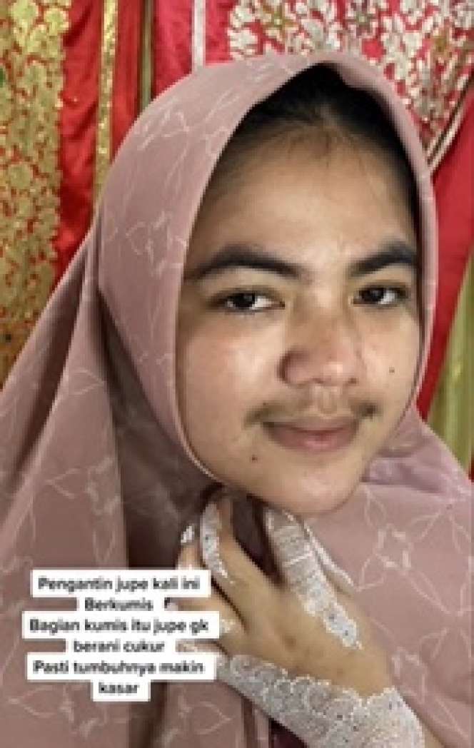 Viral! Perempuan Berkumis Ini Dirias Jadi Pengantin Cantik, Teknik MUA-nya Gak Kaleng-Kaleng