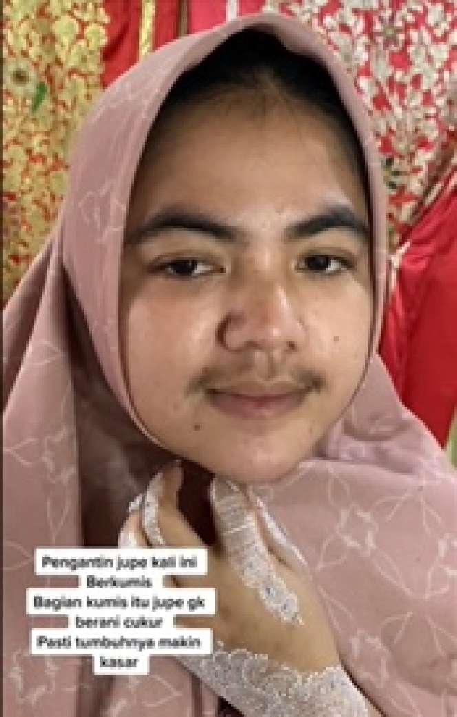 Viral! Perempuan Berkumis Ini Dirias Jadi Pengantin Cantik, Teknik MUA-nya Gak Kaleng-Kaleng