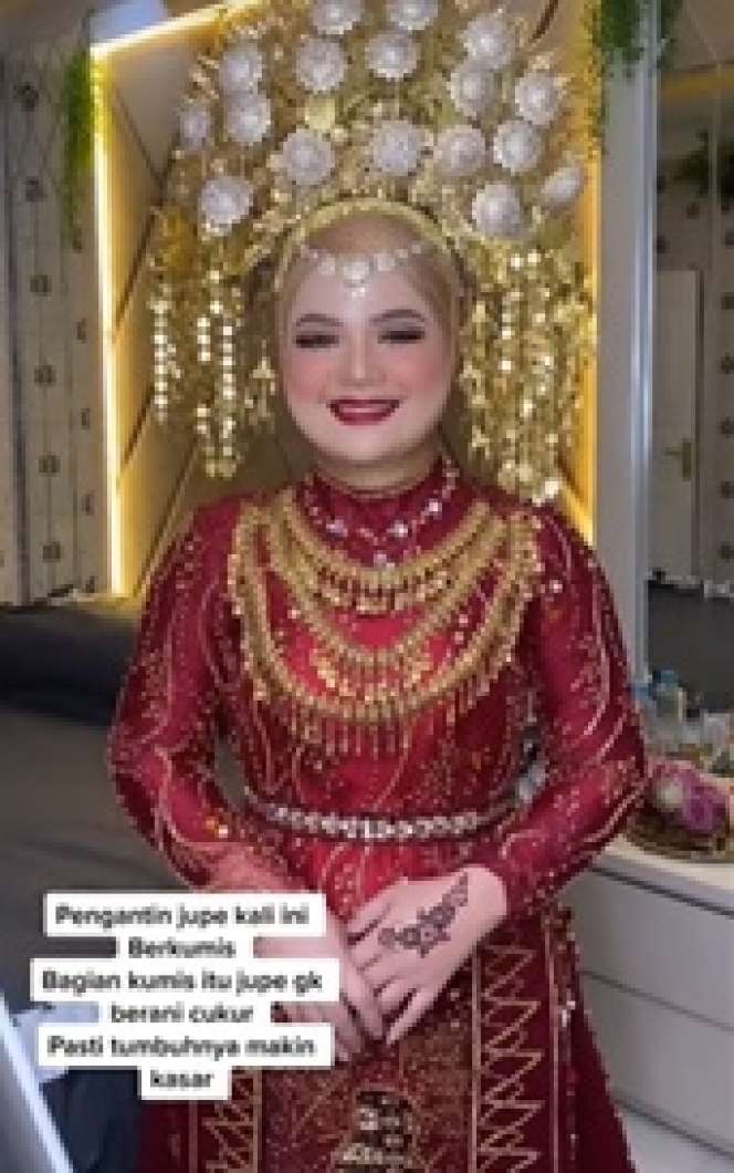 Viral! Perempuan Berkumis Ini Dirias Jadi Pengantin Cantik, Teknik MUA-nya Gak Kaleng-Kaleng