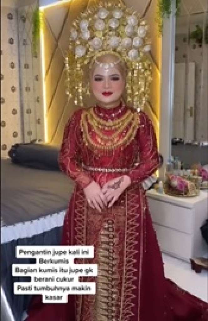Viral! Perempuan Berkumis Ini Dirias Jadi Pengantin Cantik, Teknik MUA-nya Gak Kaleng-Kaleng