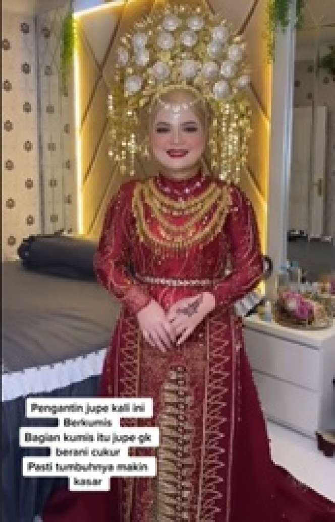 Viral! Perempuan Berkumis Ini Dirias Jadi Pengantin Cantik, Teknik MUA-nya Gak Kaleng-Kaleng