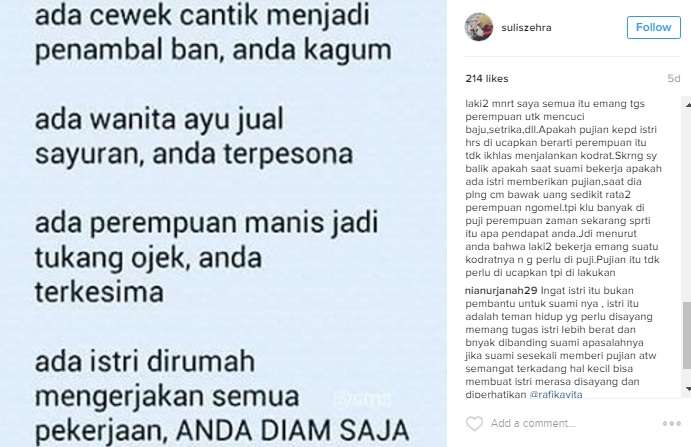 Pesan Penyanyi Sulis Bikin Para Suami Malu Pesan Penyanyi Sulis Bikin Para Suami Malu