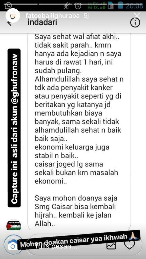 klarifikasi indadari