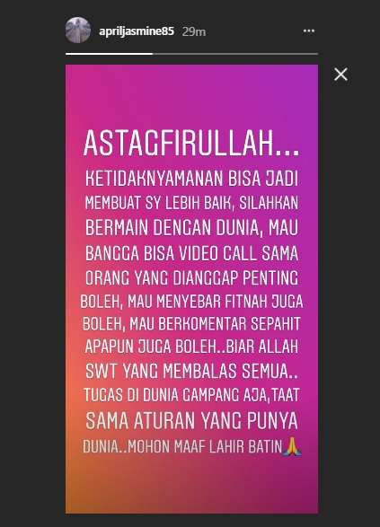 Instastory April Jasmine 2