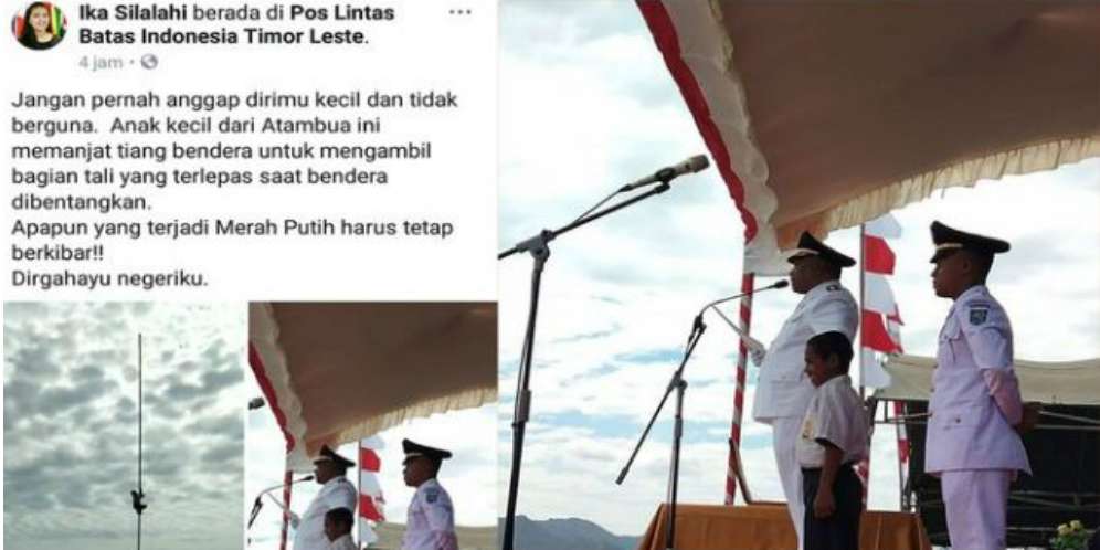 Aksi Heroik Siswa SMP Panjat Tiang Bendera Saat Upacara