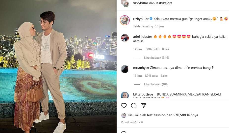 Usai Menikah, Rizky Billar dan Lesti Kasih Semua Harta ke Orang Tua ...