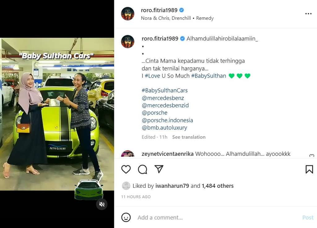 Roro Fitria Borong 2 Mobil Mewah untuk Baby Sulthan, Kuitansinya Bikin ...
